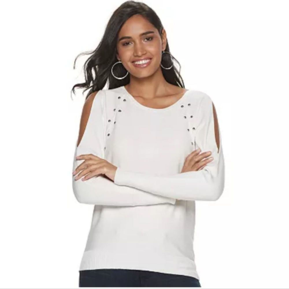 Jennifer Lopez Cold Shoulder Sweater Size L